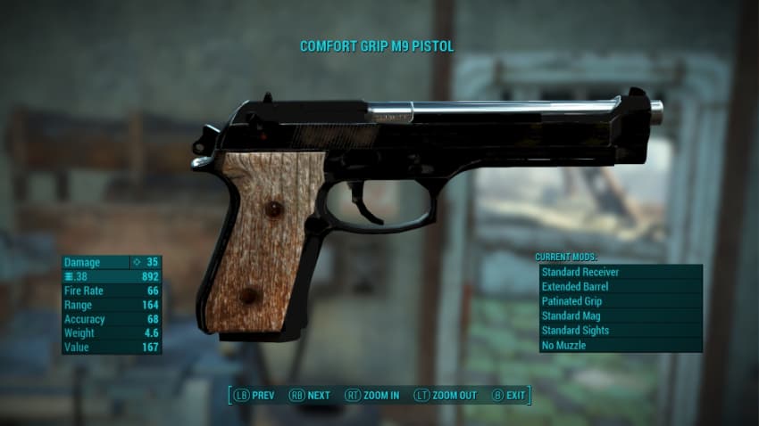 Best Fallout 4 Gun Mods - M9 Standalone Pistol